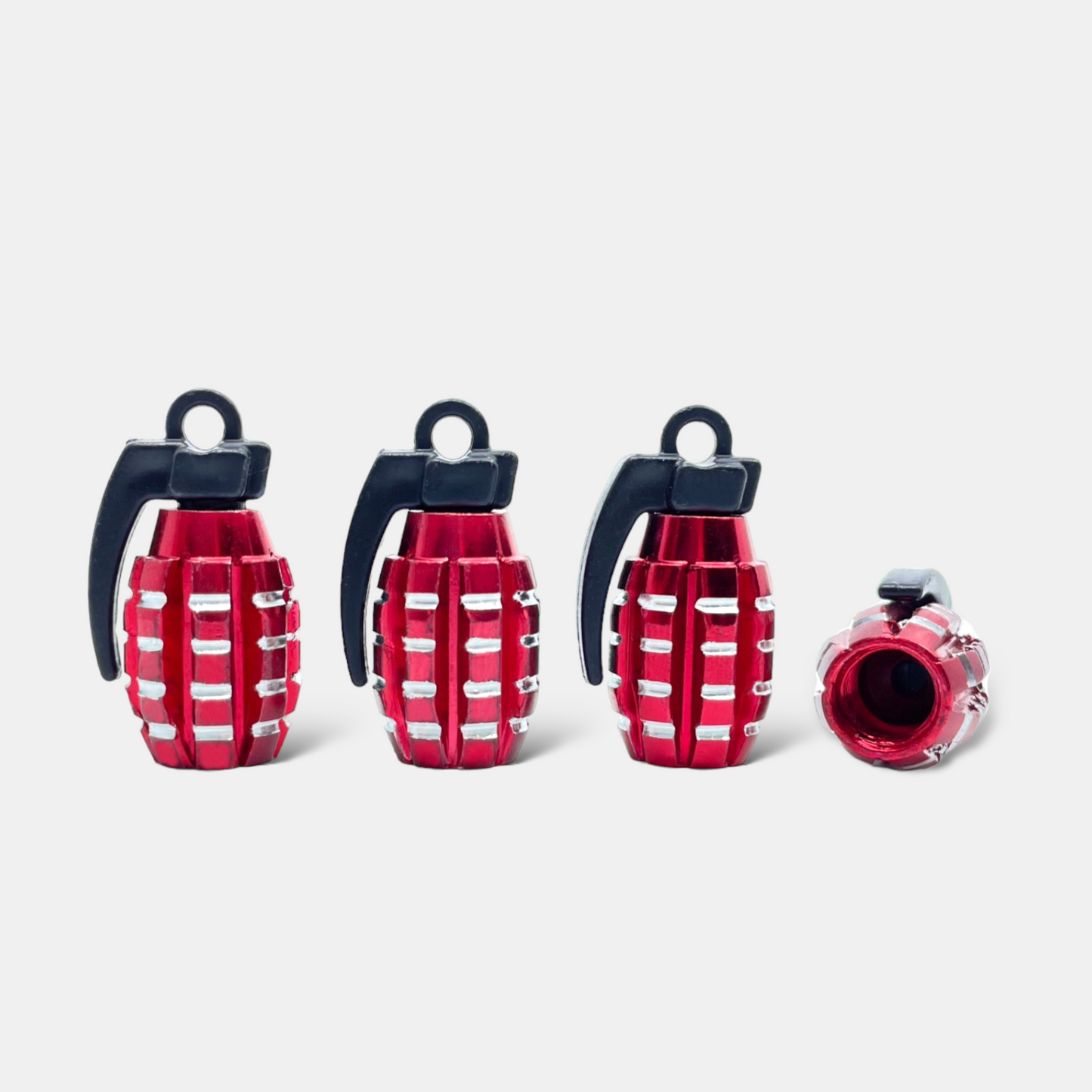 4x Ventilkappe "Granate" - Rot