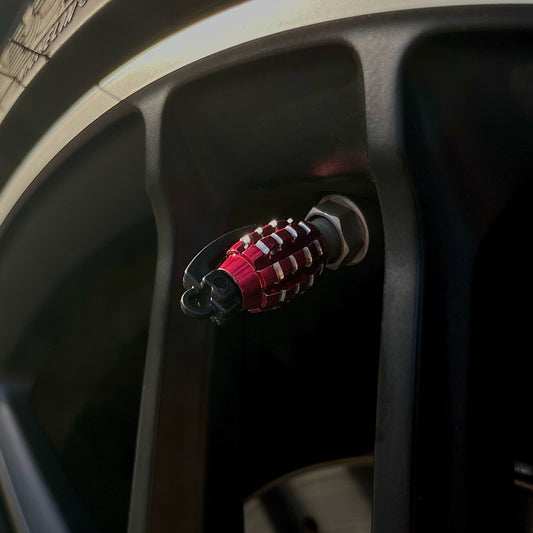 4x Ventilkappe "Granate" - Rot