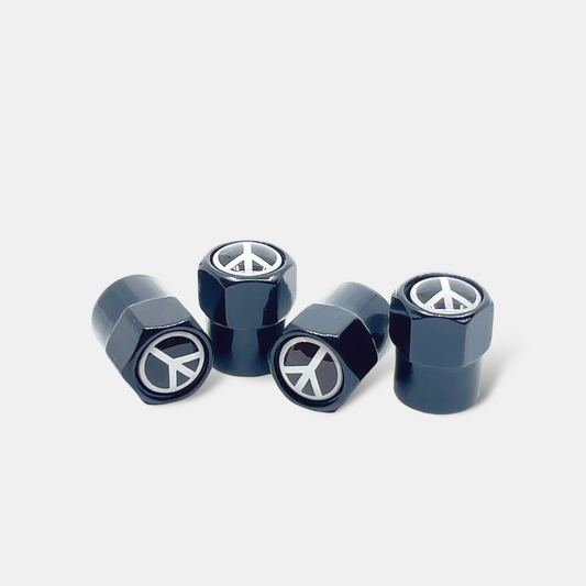 4x Ventilkappe "Peace"